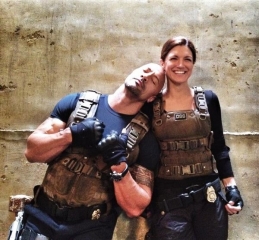 @ginacarano: "@FastFurious @TheRock on the set of Fast 6 #London.. Good times."